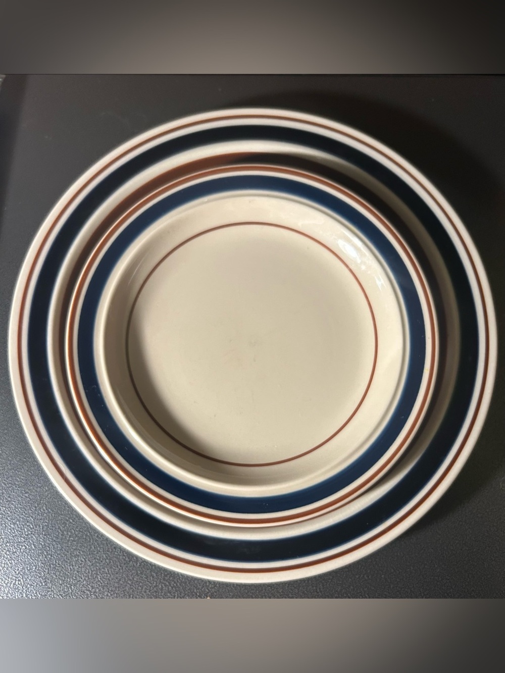 1 - Brickoven Stoneware Salad Plate and 1 - Newcor Stomeware Dinner Plate